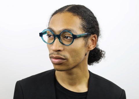man wearing these luxury designer SEE Eyeglasses