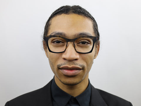 Man wearing these luxury designer SEE Eyeglasses