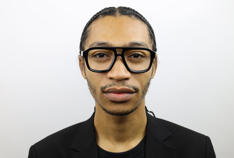 Man wearing these luxury designer SEE Eyeglasses