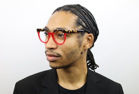 Man wearing these luxury designer SEE Eyeglasses