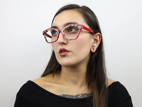 Woman wearing these SEE Eyeglasses